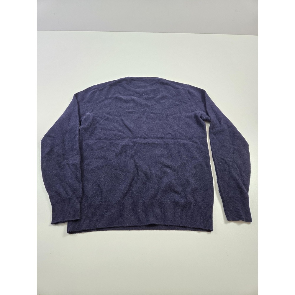 Polo Ralph Lauren Wool Sweater Men's Small Navy Blue Crewneck Pullover Knit Logo - Picture 7 of 12